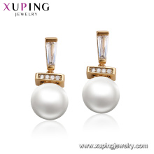 95124 xuping perle à la mode boucle d&#39;oreille conceptions luxe or 18 carats accessoires pour femmes bijoux